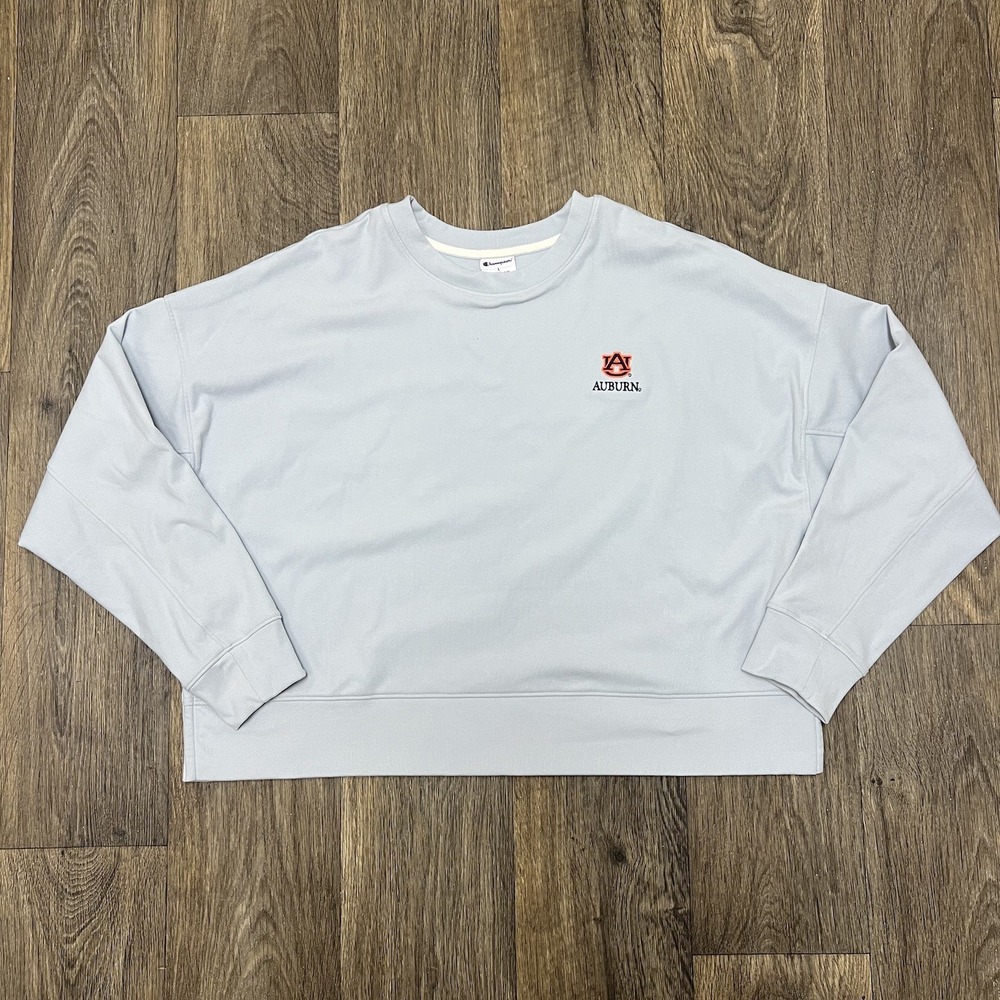 Champion Sweater Size Large baby Blue Auburn Embroidered
